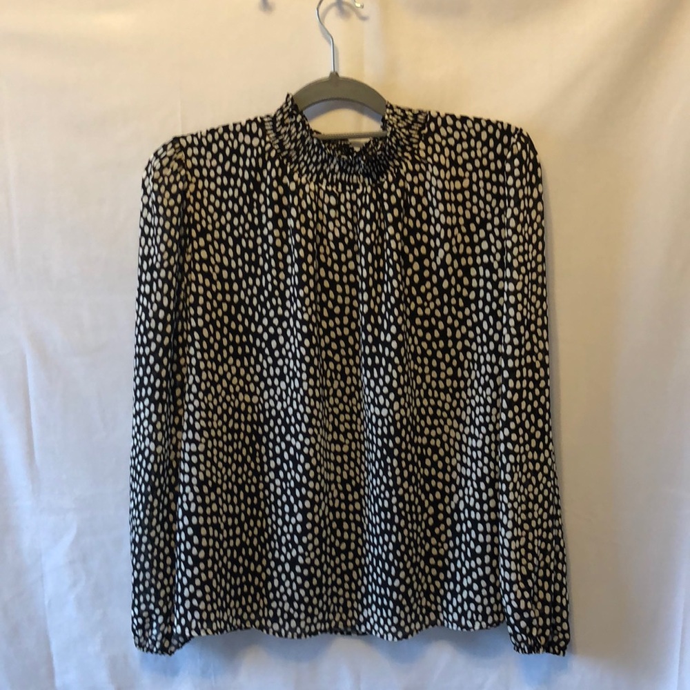 J Crew  black with cream oval dot woman’s XL